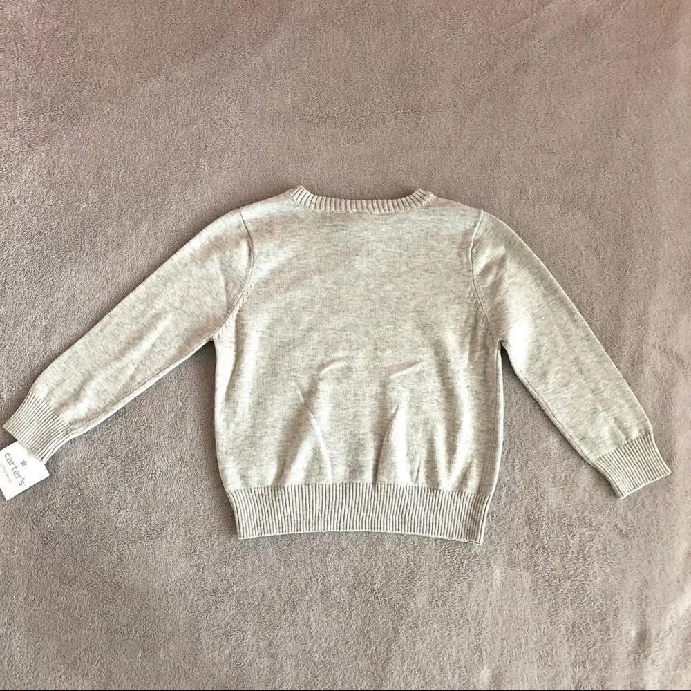 Carter’s Boys Lt Heather Gray Cotton Vneck sweater